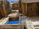 Facade of Library of Celsus Built in 114 AD  Ephesus  Izmir  Turkey