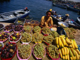 Vendor Selling Fruit at the Fish Market  Tripoli  Tarabulus  Libya