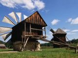 Windmill from Constanta County at Museum of Folk Civilisation in Astra  Sibiu  Romania 
