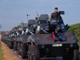 Paraguay's Show of Strength with Tanks on a Highway Through the Countryside in Convoy  Paraguay