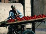 Merchant Selling Fruit off Cart  Aswan  Egypt