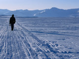Local Walking Through Arctic Landscape Carrying Gun for Protection  Svalbard