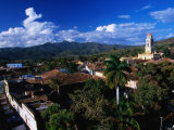 Township with Sierra Del Escambray in Distance  Trinidad  Sancti Spiritus  Cuba