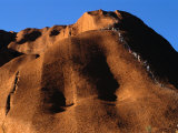 People Climb to the Top of a Mountain with the Help of a Hand Rail