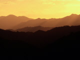 Hazy  Twilight View of Silhouetted Ridges