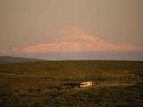 A Rv Rumbles Along the Denali Highway Scenic Drive Past Mount Sanford