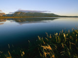 Scenic View of a Large Pond and Hills at Twilight