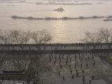Morning Exercises on the Edge of the Huang Pu River in Shanghai