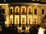The White House South Portico is Ablaze with Light During the Christmas Holiday
