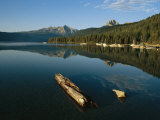 Calm Water with Submerged Log on a Mountain Lake
