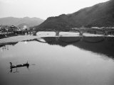 Fishermen and Historic Bridge  Iwakuni  Japan