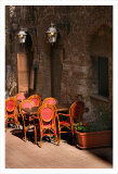 Ristorante with Red Chairs  San Gimignano