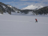 A Woman Heads out into the Snowy Wind River Mountains