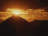 The Pyramid of the Sun Silhouetted against the Setting Sun