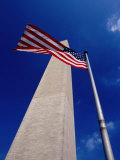 Washington Monument with the National Flag  Washington DC  USA