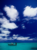 Tourists in Boat on Aitutaki Lagoon  Cook Islands  Pacific
