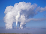 Pollution from Smoke Stacks Created by a Coal Fired Enery Plant Across the Nevada Desert  Nevada