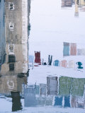 Hanging Washing Reflected in Canal  Venice  Italy
