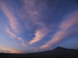 A Colorful Twilight Sky with Wispy Clouds over Bruneu Dunes  Idaho