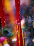 Burning Incense in Honour of Chau Bun in Old Chinatown  Los Angeles  California  USA