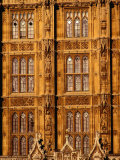 Architectural Detail of Neo-Gothic Houses of Parliament  London  England