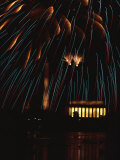 Fourth of July Fireworks from the Potomac River Overlooking the Lincoln Memorial