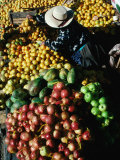 Fruit Vendor at Market Stall  Puno  Peru