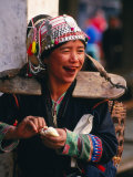 Portrait of Hilltribe Woman at Market  Muang Sing  Laos