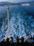 Passengers on Deck of Ferry Travelling from Sardinia to Genova  Sardinia  Italy