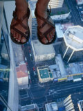 Streets and Buildings Seen from the Glass Floor at Skytower  Auckland  Auckland  New Zealand