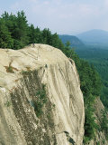 Mountain Biker on Edge of Cliff  Cathedral Rock  North Conway