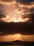 Rays of Sunlight Break Through the Clouds at Sunset  Cape Le Grand National Park  Australia