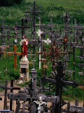 Crucifixes Surrounding Statue on Hill of Crosses  Siauliai  Lithuania