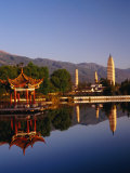 The Three Pagodas  Reflected in Lake  Dali  Yunnan  China