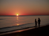 Silhouette of Couple on Beach at Sunset  FL