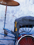 Detail of Rickshaw Leaning Against Wall on Cintra Street  Georgetown  Malaysia