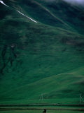 Horseman Rides Across Karaka Valley  Near Karakol  Karakol  Kyrgyzstan