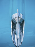 Chrome Decoration on Blue Car Hood