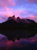Cuernos Del Paine and Reflection at Dawn  Torres Del Paine National Park  Chile