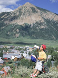 Boy Resting with Mountain Bike  Crested Butte  CO