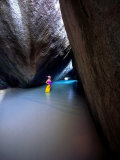 Snorkeler in Cathedral Rocks  The Baths National Park  British Virgin Islands