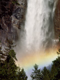 Bridalveil Falls Thunders into a Pool  Yosemite National Park  California  USA
