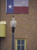 Texas Flag and Street Light  Lubbock  Texas  USA