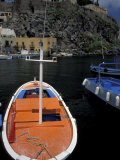 Fishing Boats Moored in the Port of Lipari  Sicily  Italy