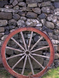 Rural Stone Wall and Wheel  Kilmuir  Isle of Skye  Scotland