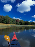 Bow of a Kayak in the Royal River  Maine  USA