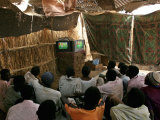 Sudanese Refugees Watch a World Cup Soccer Mach at the Zamzam Refugee Camp