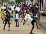 Children Play Soccer on a Monrovian Street