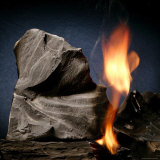Oil Shale Rock Burns on its Own Once Lit with a Blow Torch