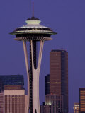 Space Needle at Dusk  Seattle  Washington  USA